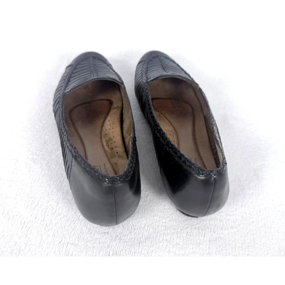 Rockport Cobb Hill Women's Black Leather Loafer Flats Slip On 7.5M